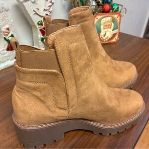 Rock & Candy Light Brown Slide On Ankle Boots Size 8